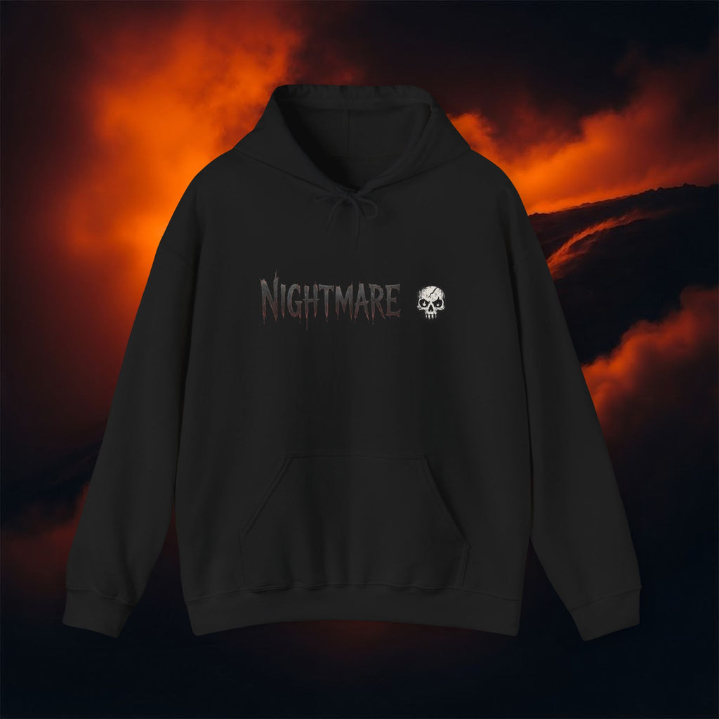Demon Nightmare Hoodie – Gothic Horror Pullover with Back Print | Dark Outcast Streetwear | Skull & Demon Graphic Hoodie