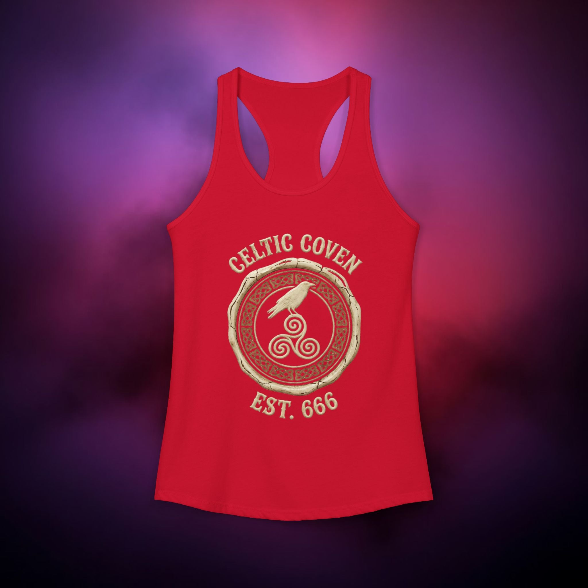 Women's Celtic Coven Racerback Tank – Druidic Witch Sigil | Pagan Apparel