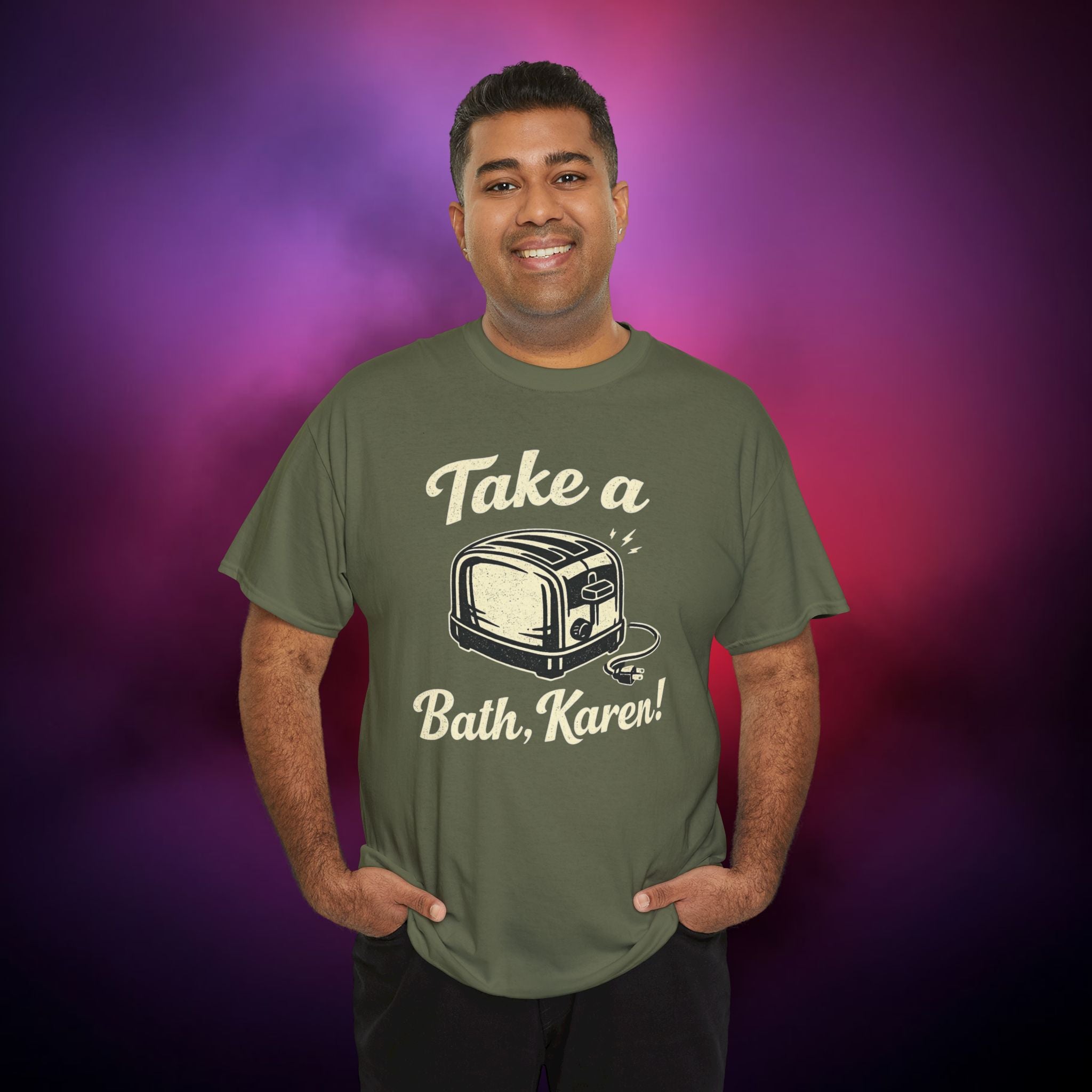 Bath Time for Karen Funny T-Shirt – Sarcastic Humor Graphic Tee with Vintage Toaster Design | Meme Shirt Gift for Friends & Parties
