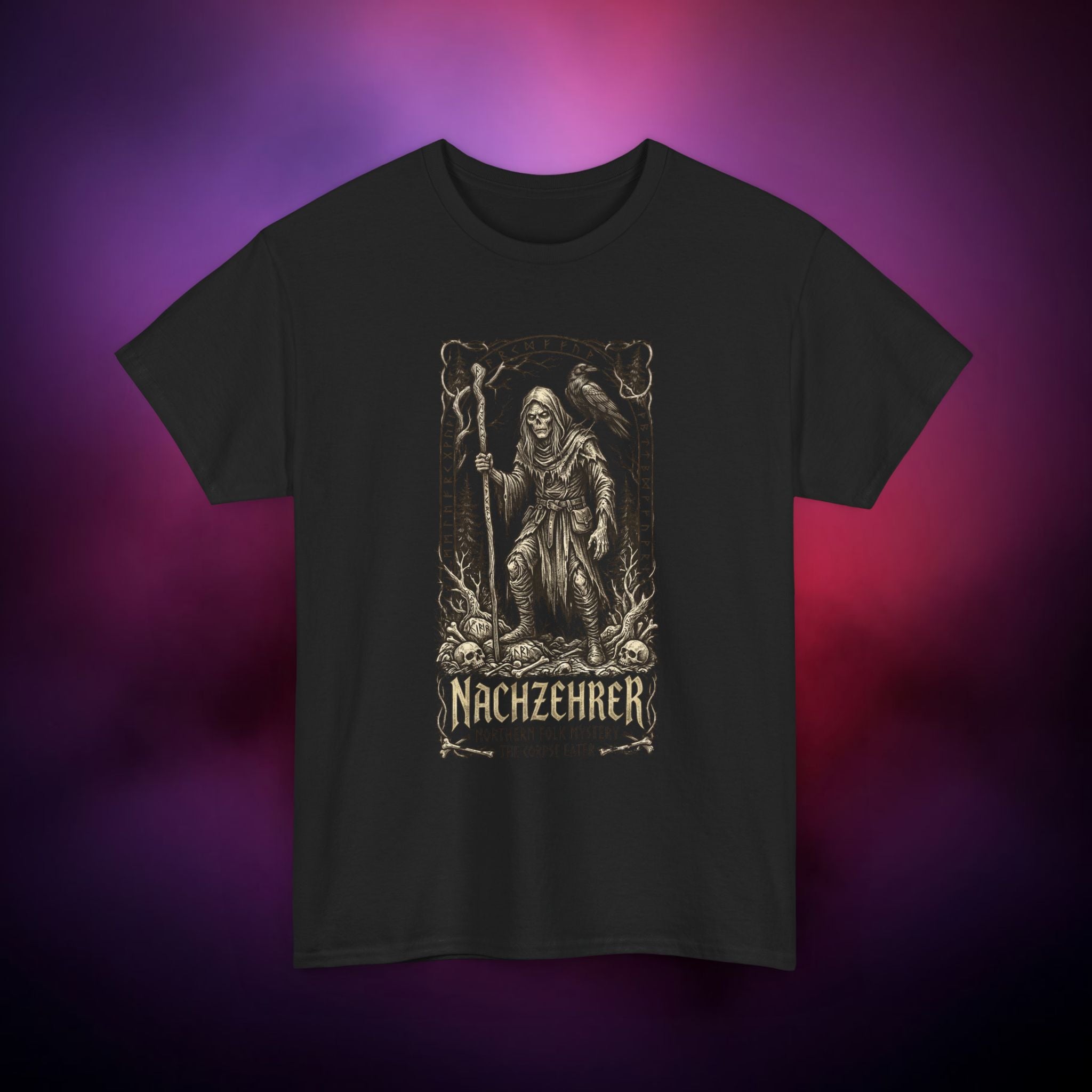 Nachzehrer Horror T‑Shirt – German Folk Undead | Medieval Night Eater Myth