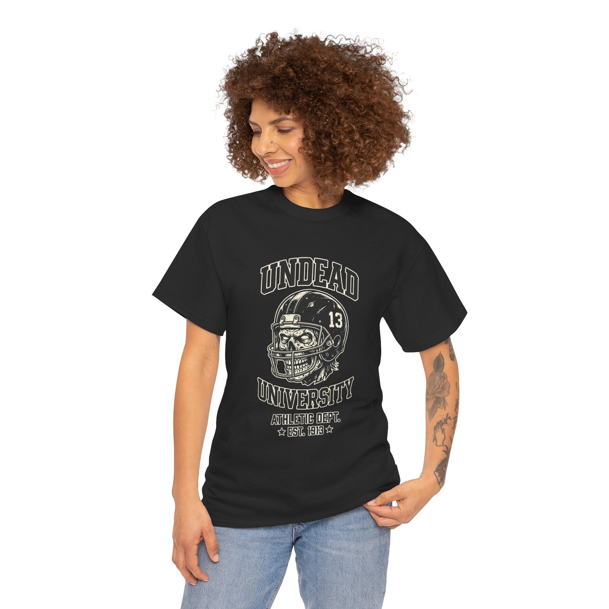 Undead University Football T-Shirt — Gothic Football Vintage College Tee