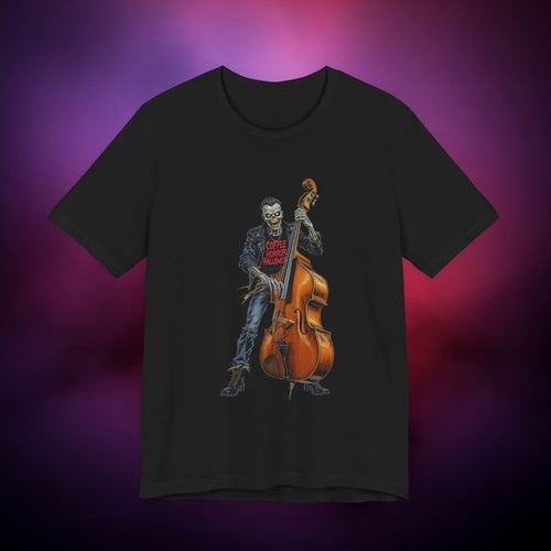 Skeleton Rockabilly Bass Player T-Shirt – Retro Gothic Music Tee