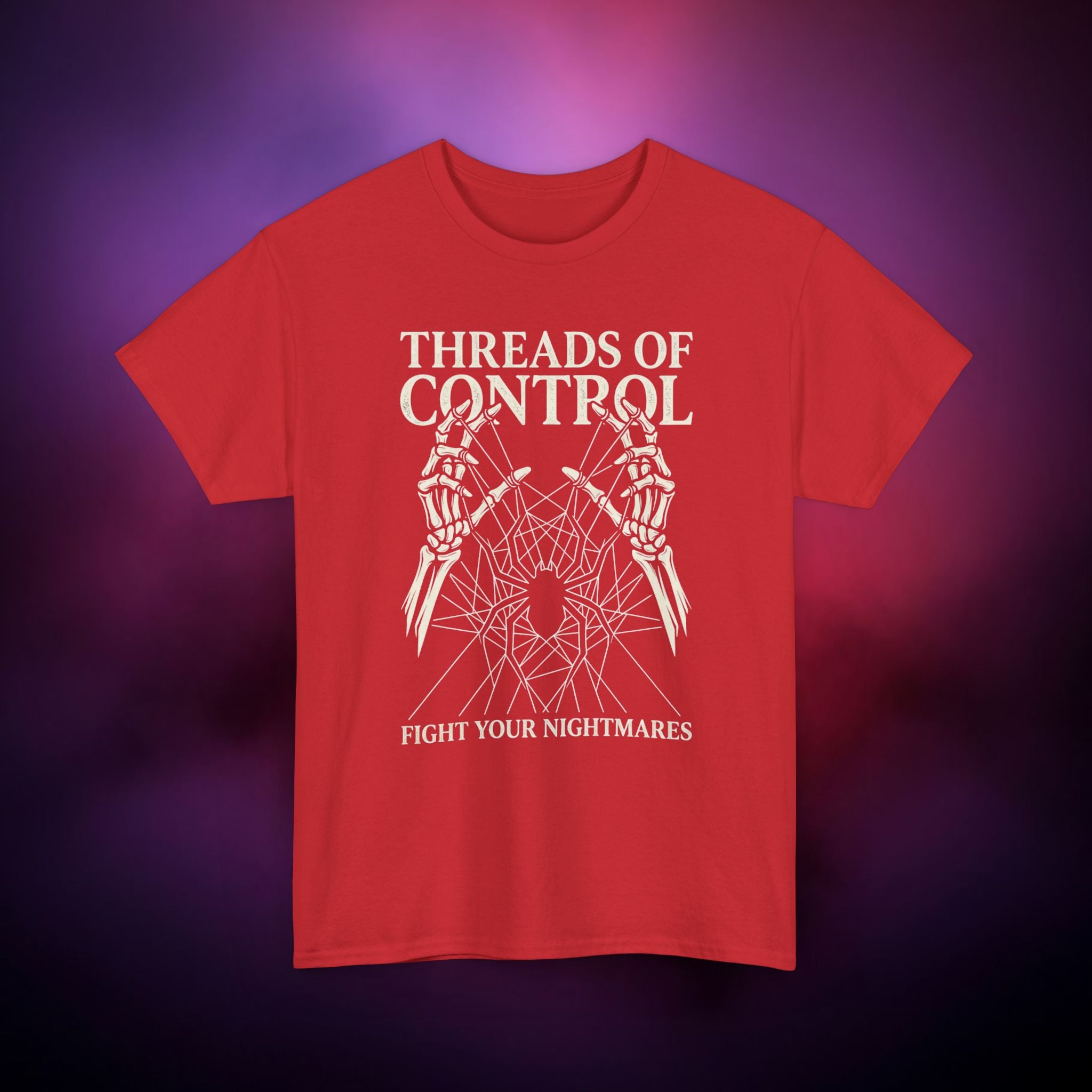 Threads of Control Arachnophobia T‑Shirt – Psychological Spider Horror Design