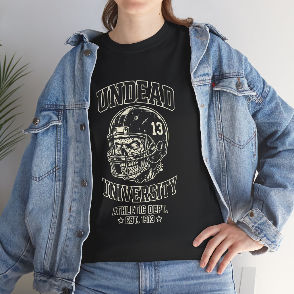 Undead University Football T-Shirt — Gothic Football Vintage College Tee