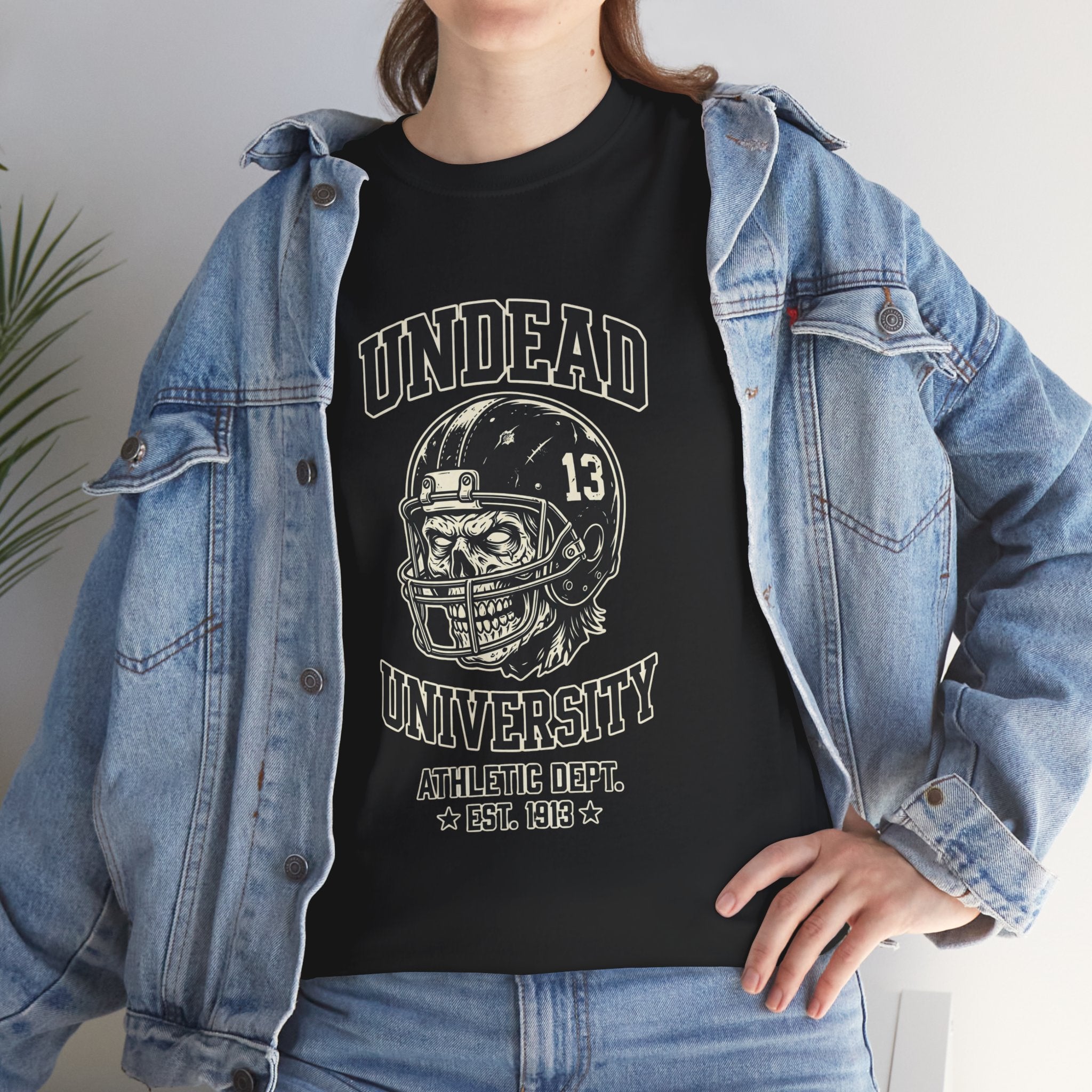 Undead University Football T-Shirt — Gothic Football Vintage College Tee