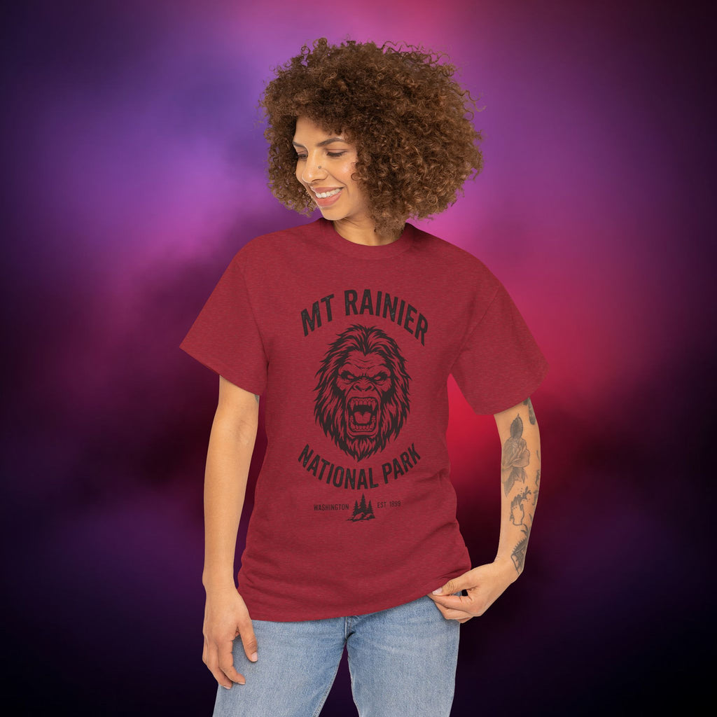 Bigfoot Mount Rainier T‑Shirt – Pacific Northwest Cryptid | Vintage National Park Style