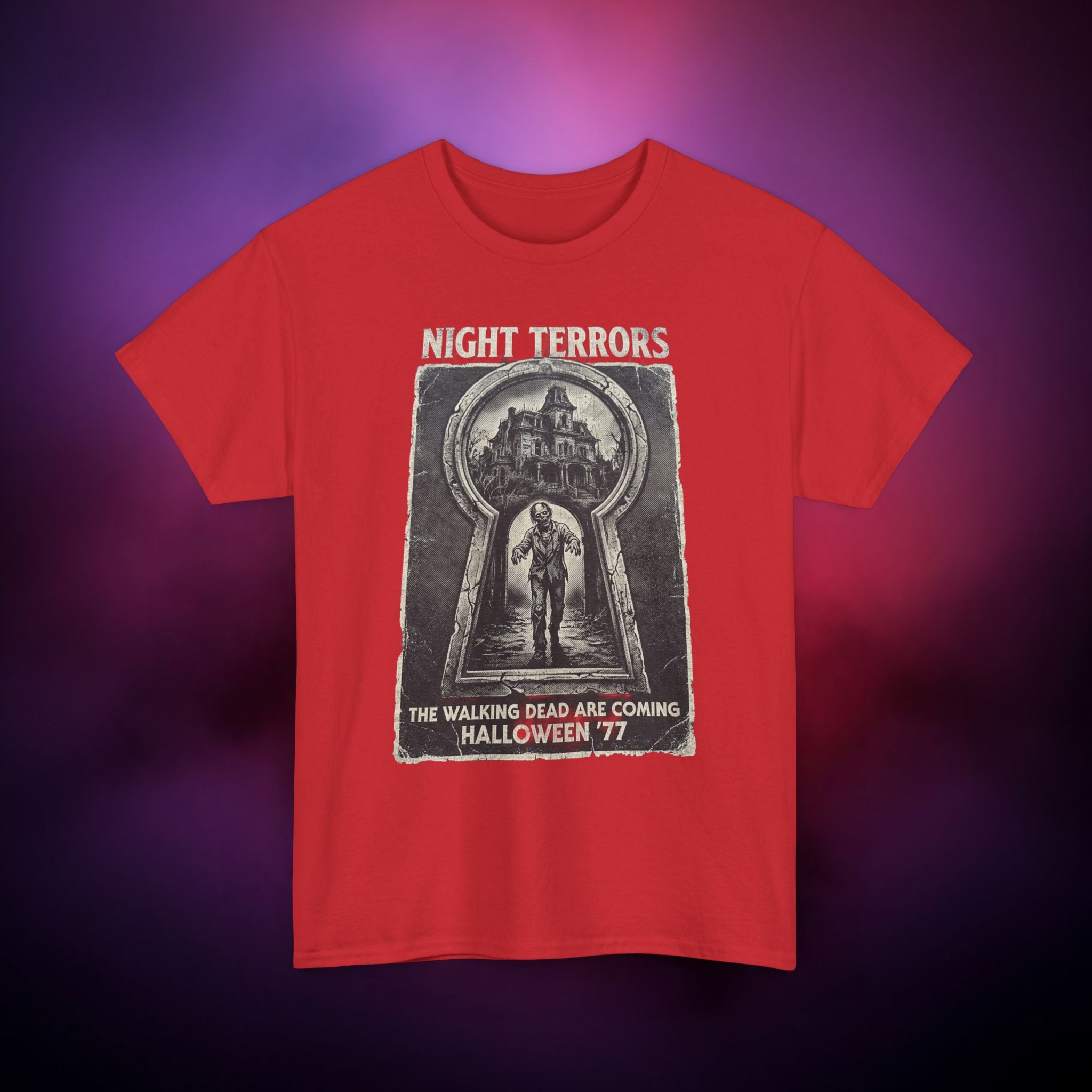 Night Terrors Horror T‑Shirt – Vintage Zombie Apocalypse | Halloween ’77