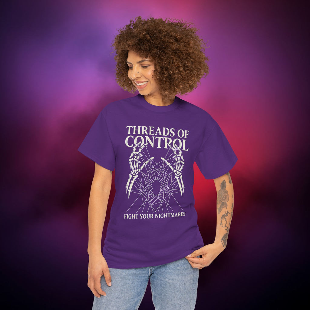 Threads of Control Arachnophobia T‑Shirt – Psychological Spider Horror Design