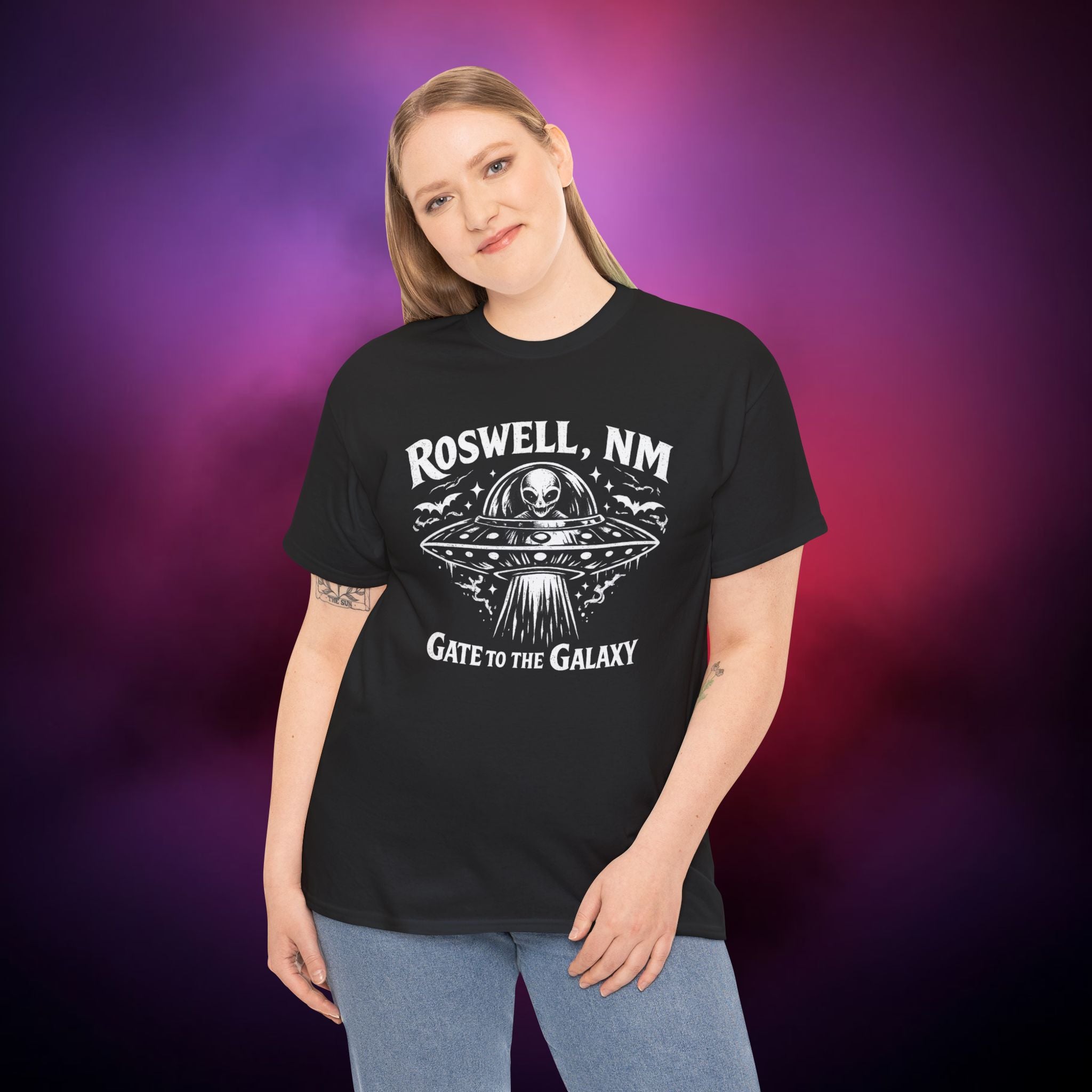 Roswell New Mexico UFO T‑Shirt – Gate to the Galaxy Alien Horror Design