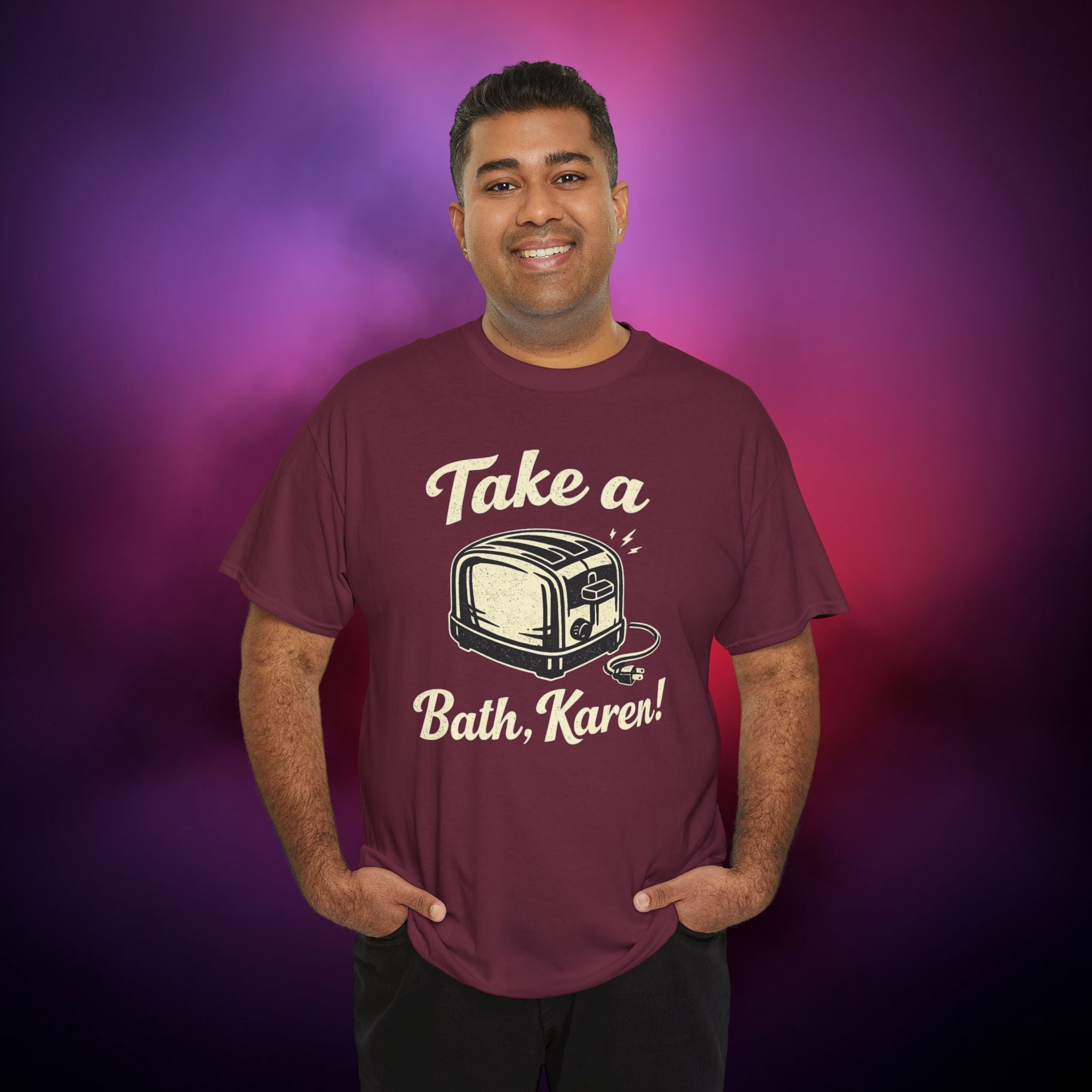 Bath Time for Karen Funny T-Shirt – Sarcastic Humor Graphic Tee with Vintage Toaster Design | Meme Shirt Gift for Friends & Parties