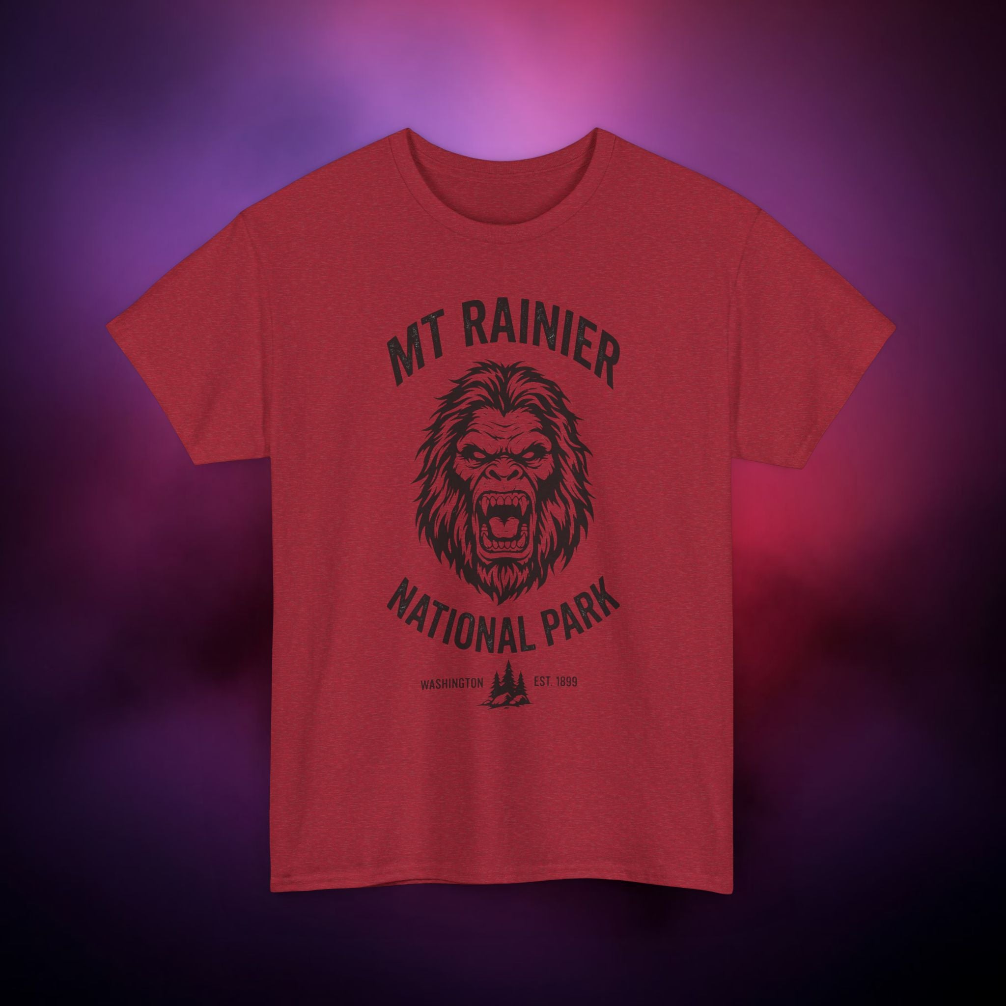 Bigfoot Mount Rainier T‑Shirt – Pacific Northwest Cryptid | Vintage National Park Style