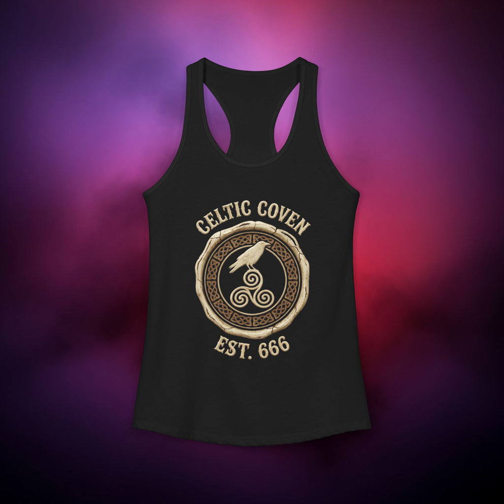 Women's Celtic Coven Racerback Tank – Druidic Witch Sigil | Pagan Apparel