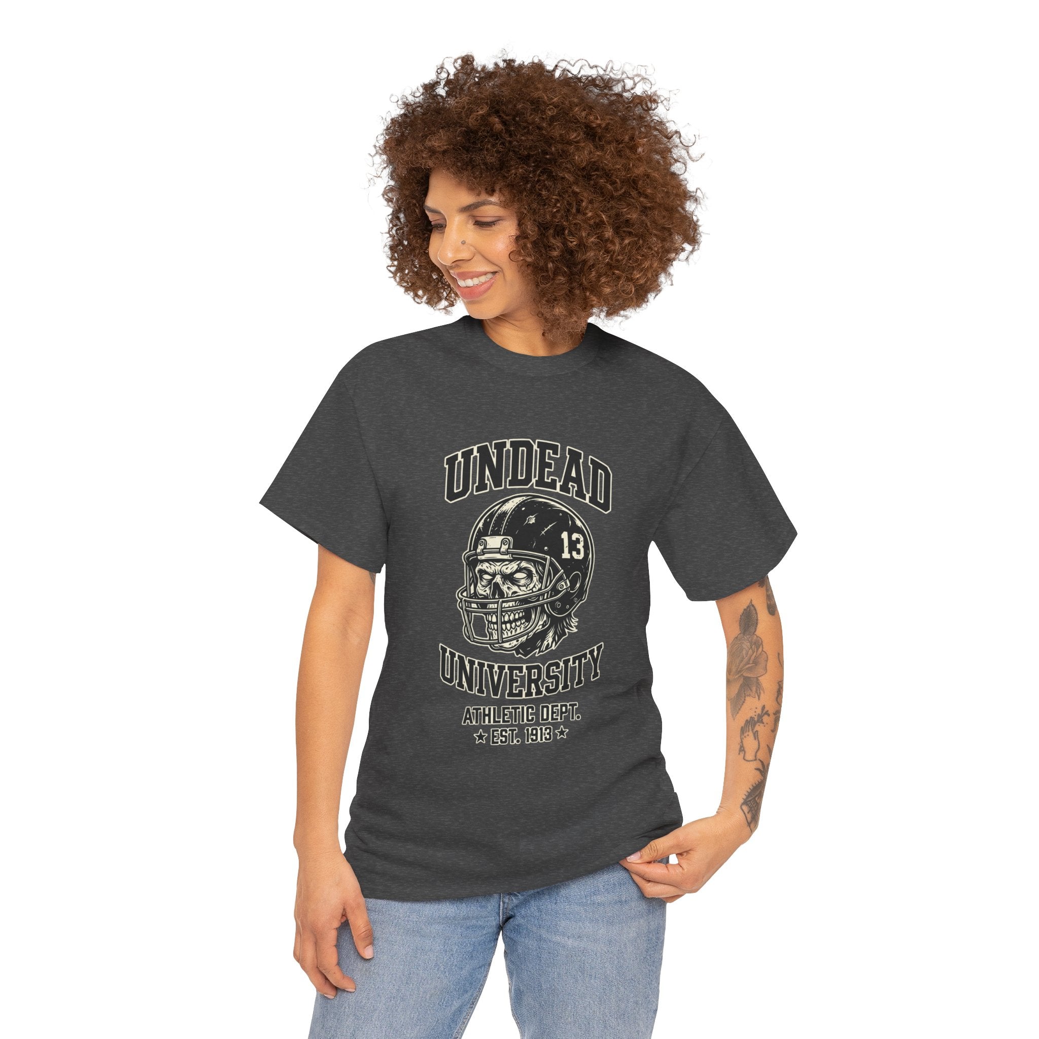 Undead University Football T-Shirt — Gothic Football Vintage College Tee