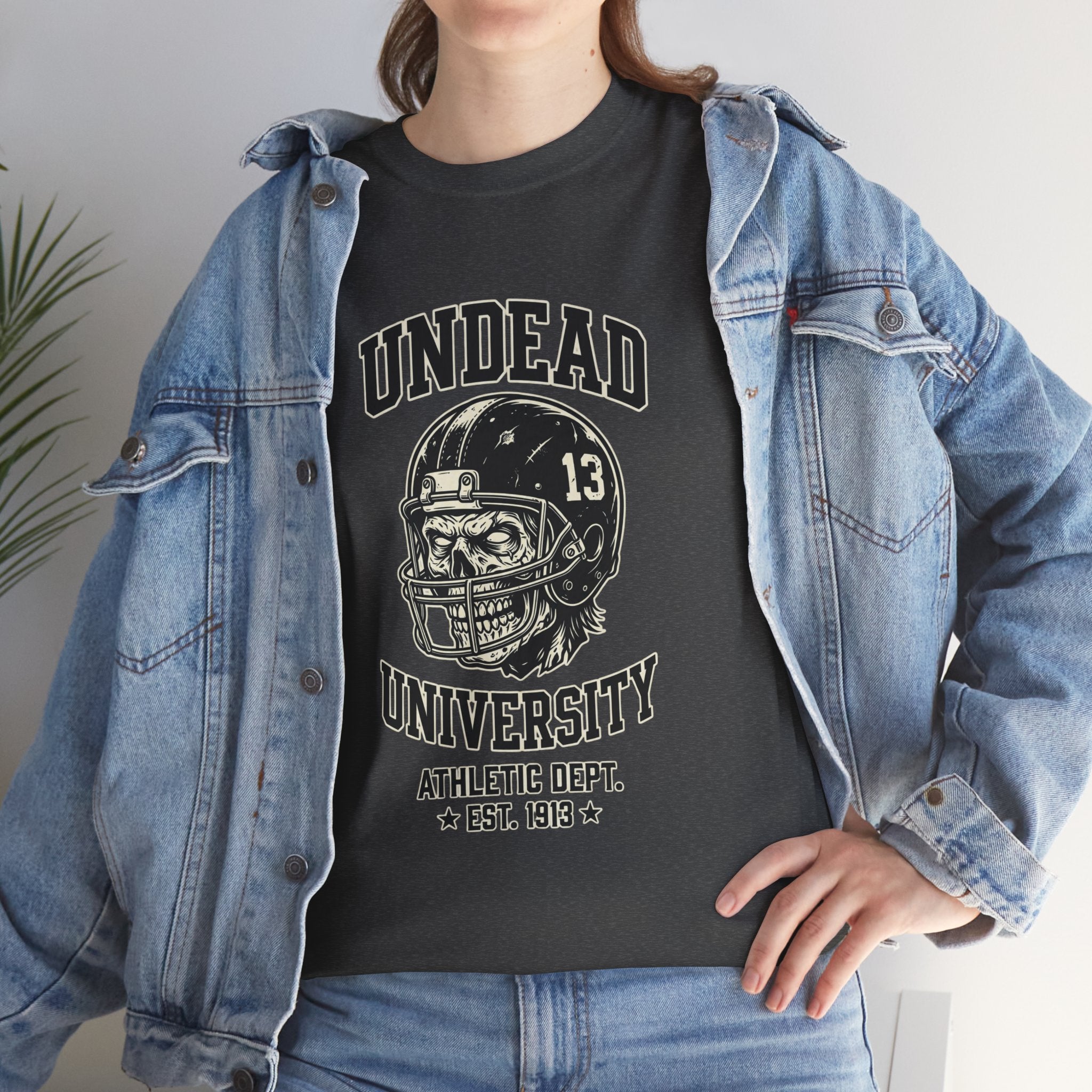 Undead University Football T-Shirt — Gothic Football Vintage College Tee