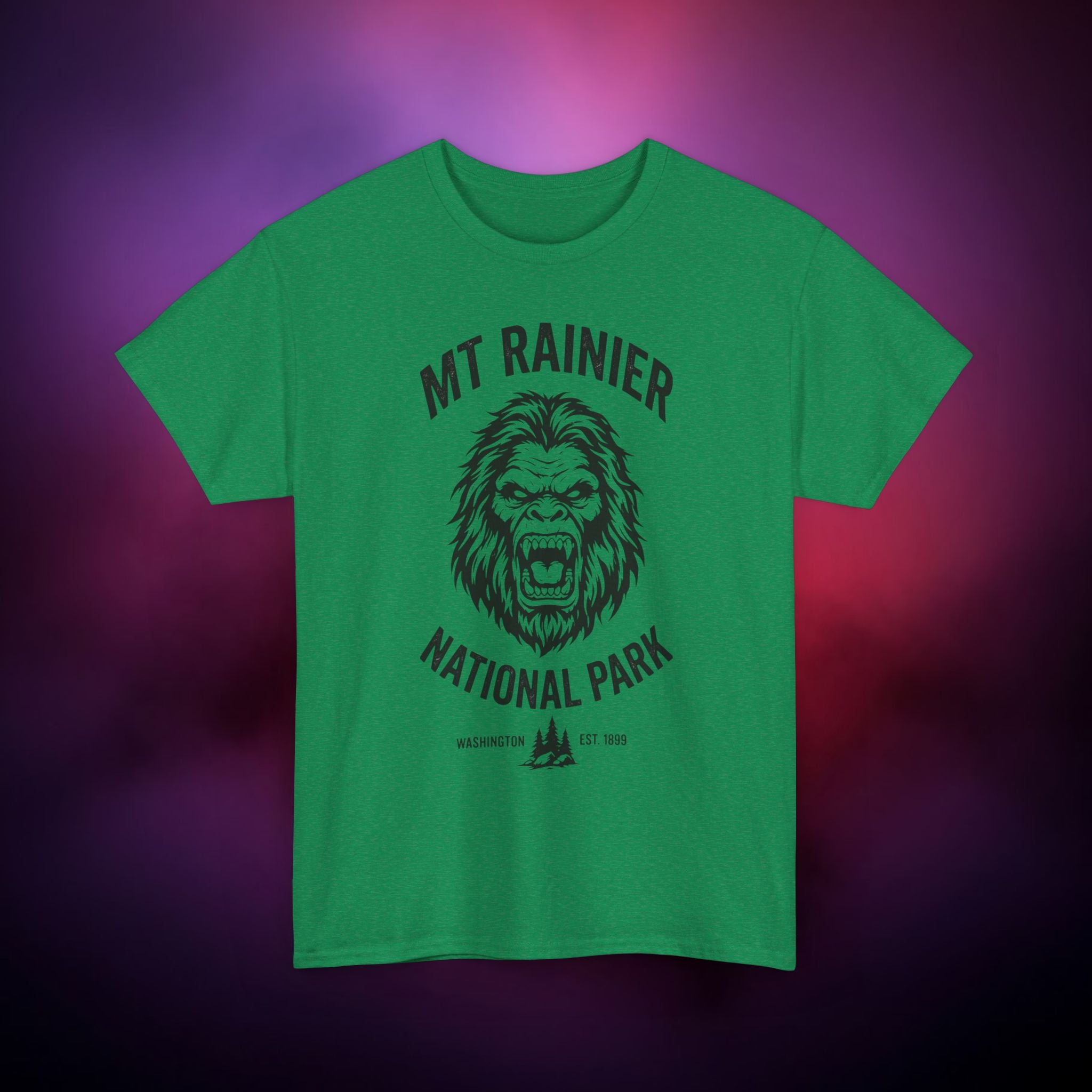 Bigfoot Mount Rainier T‑Shirt – Pacific Northwest Cryptid | Vintage National Park Style