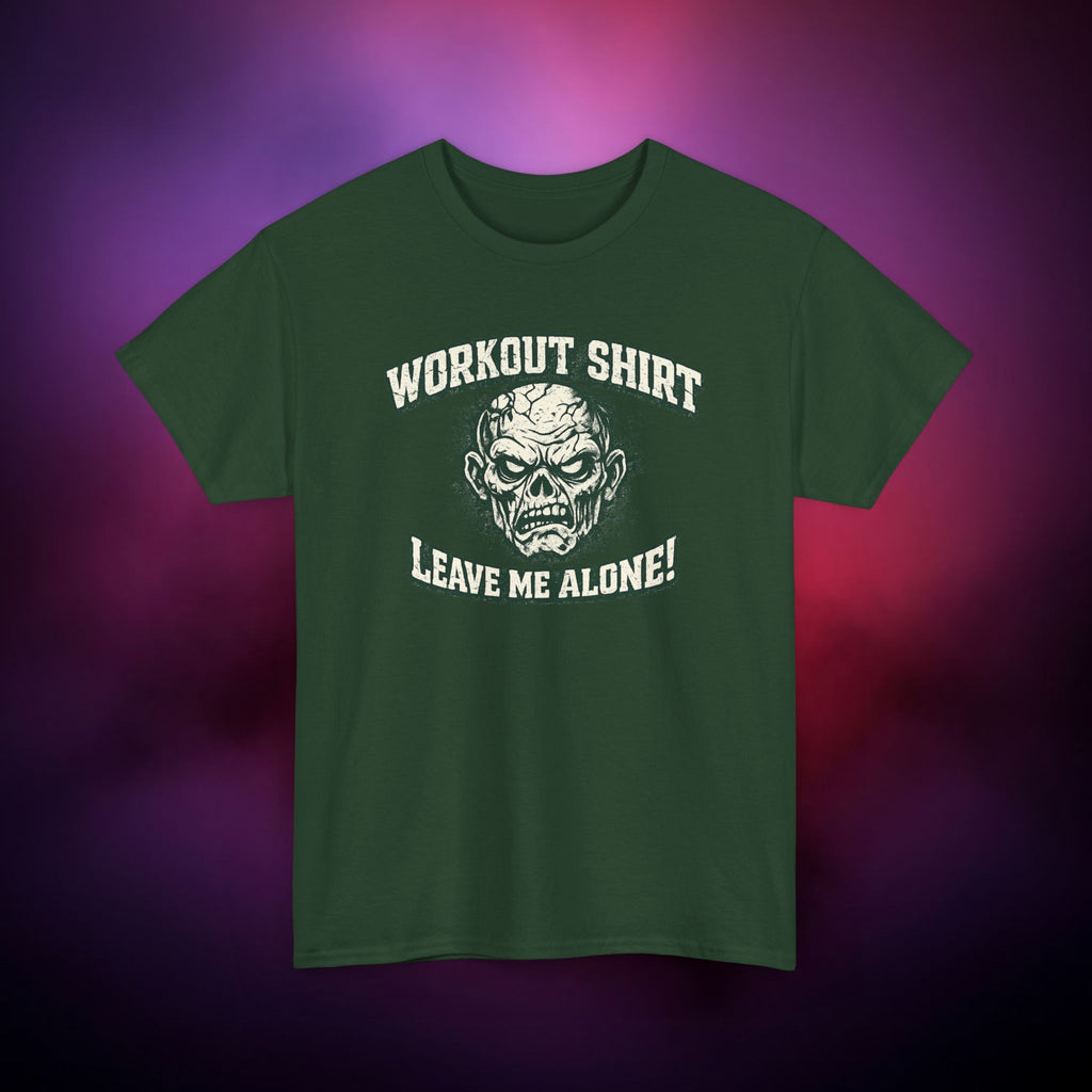 Funny Horror Workout Shirt – Zombie Gym T-Shirt “Leave Me Alone” Gothic Fitness Tee | Spooky Gym Humor Shirt