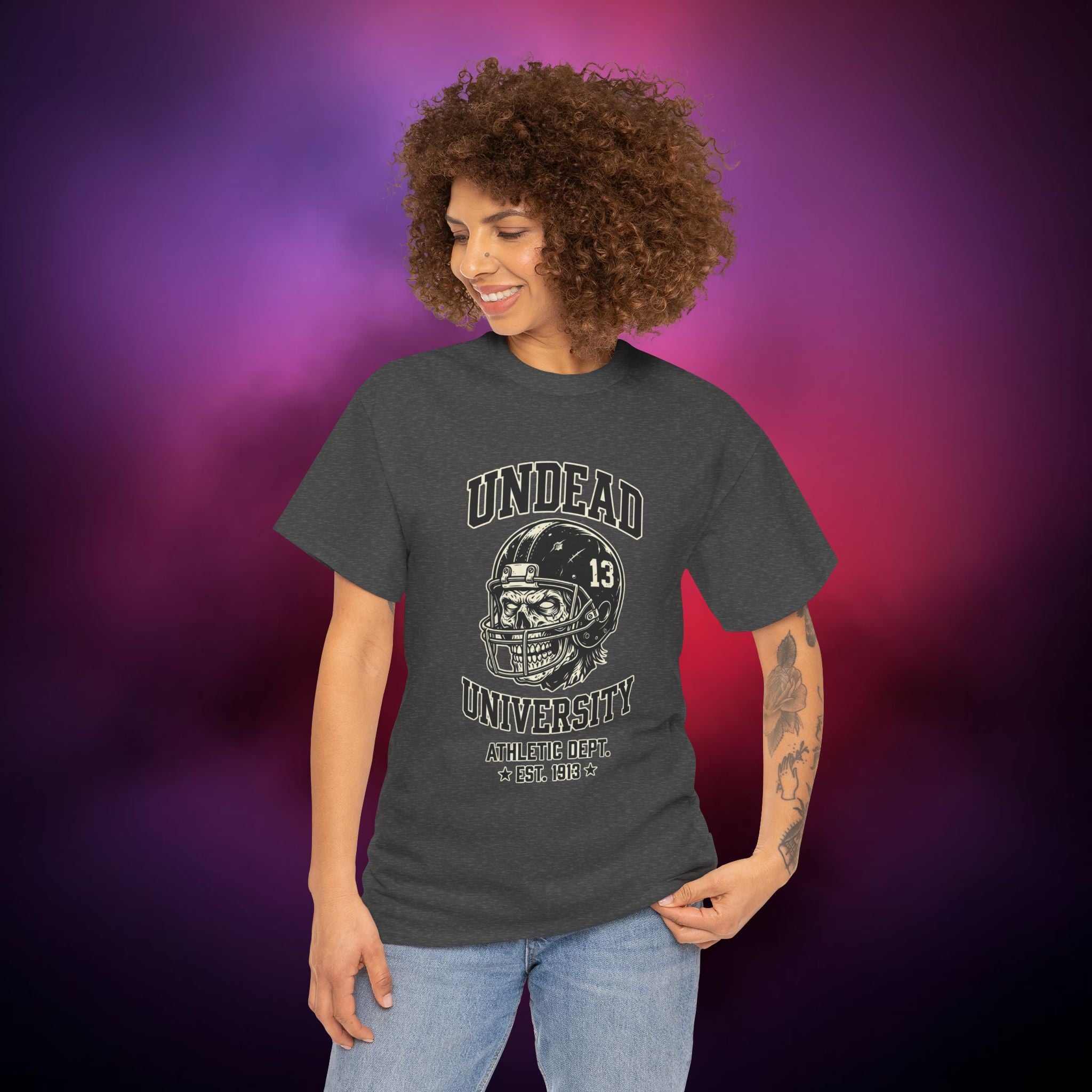 Undead University Football T-Shirt — Gothic Football Vintage College Tee