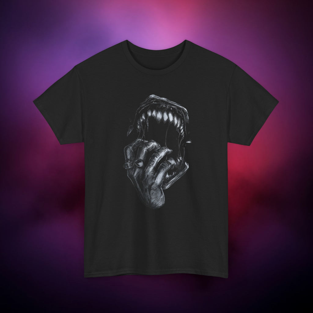 Odontophobia Horror T‑Shirt – Fear of Teeth Psychological Nightmare Design