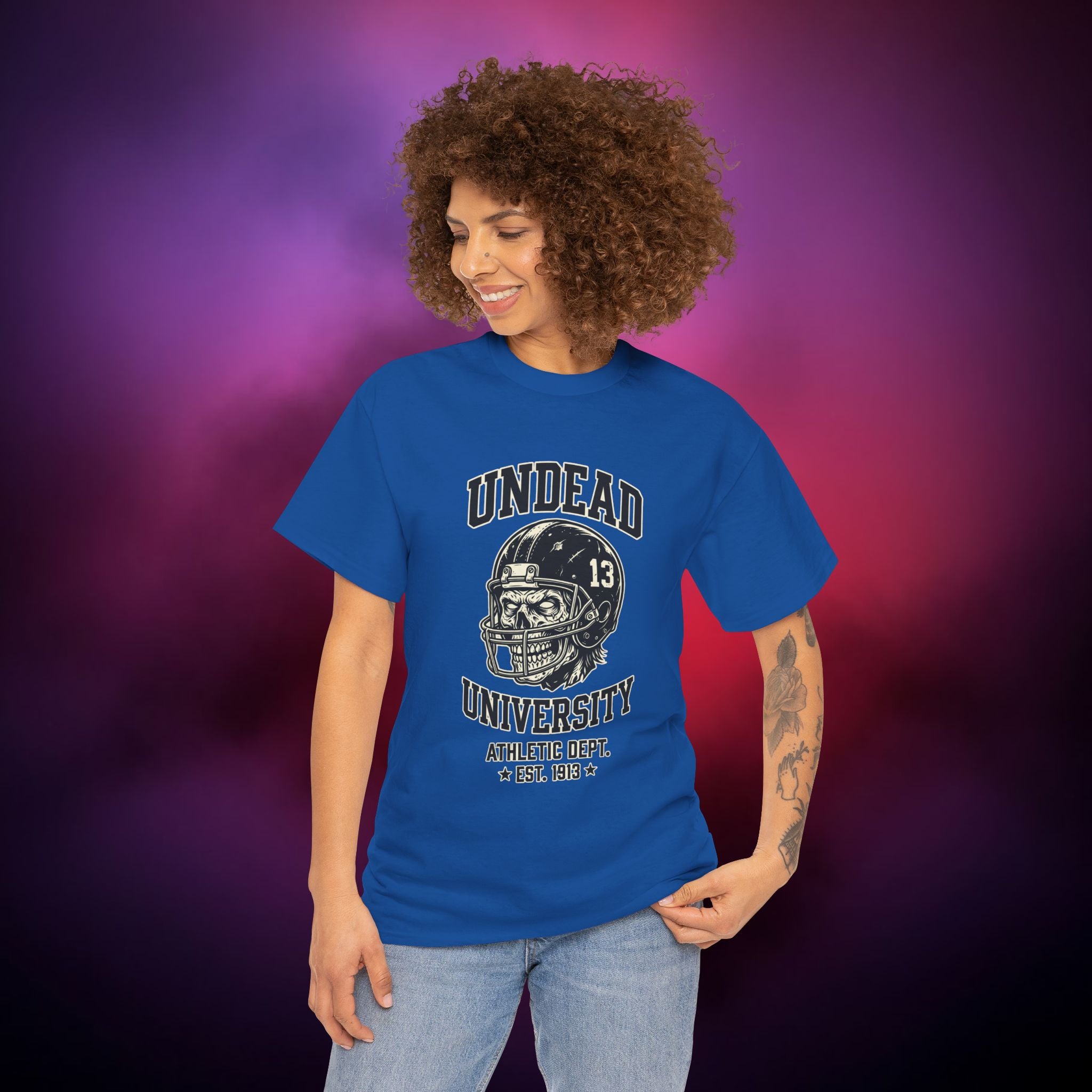 Undead University Football T-Shirt — Gothic Football Vintage College Tee