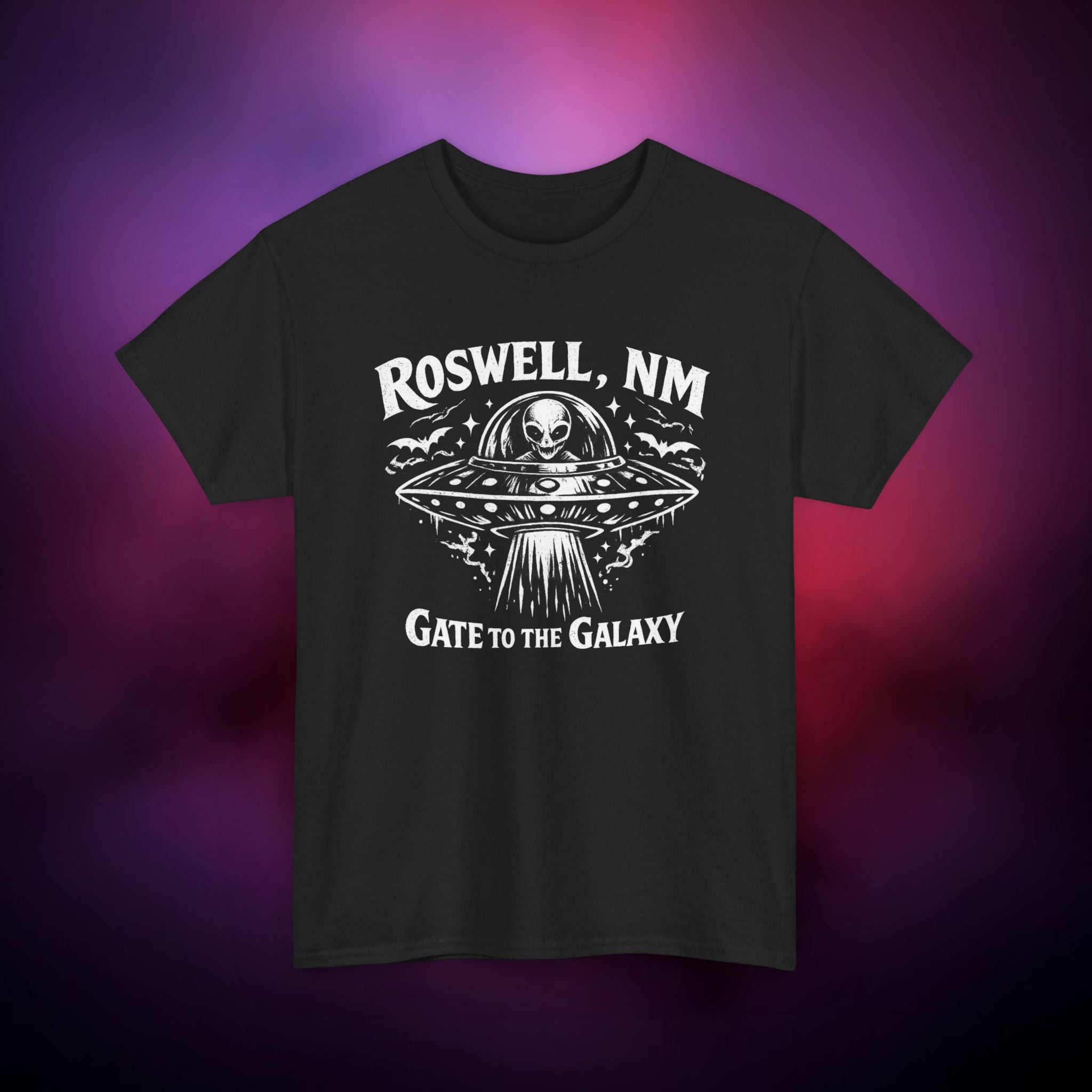Roswell New Mexico UFO T‑Shirt – Gate to the Galaxy Alien Horror Design
