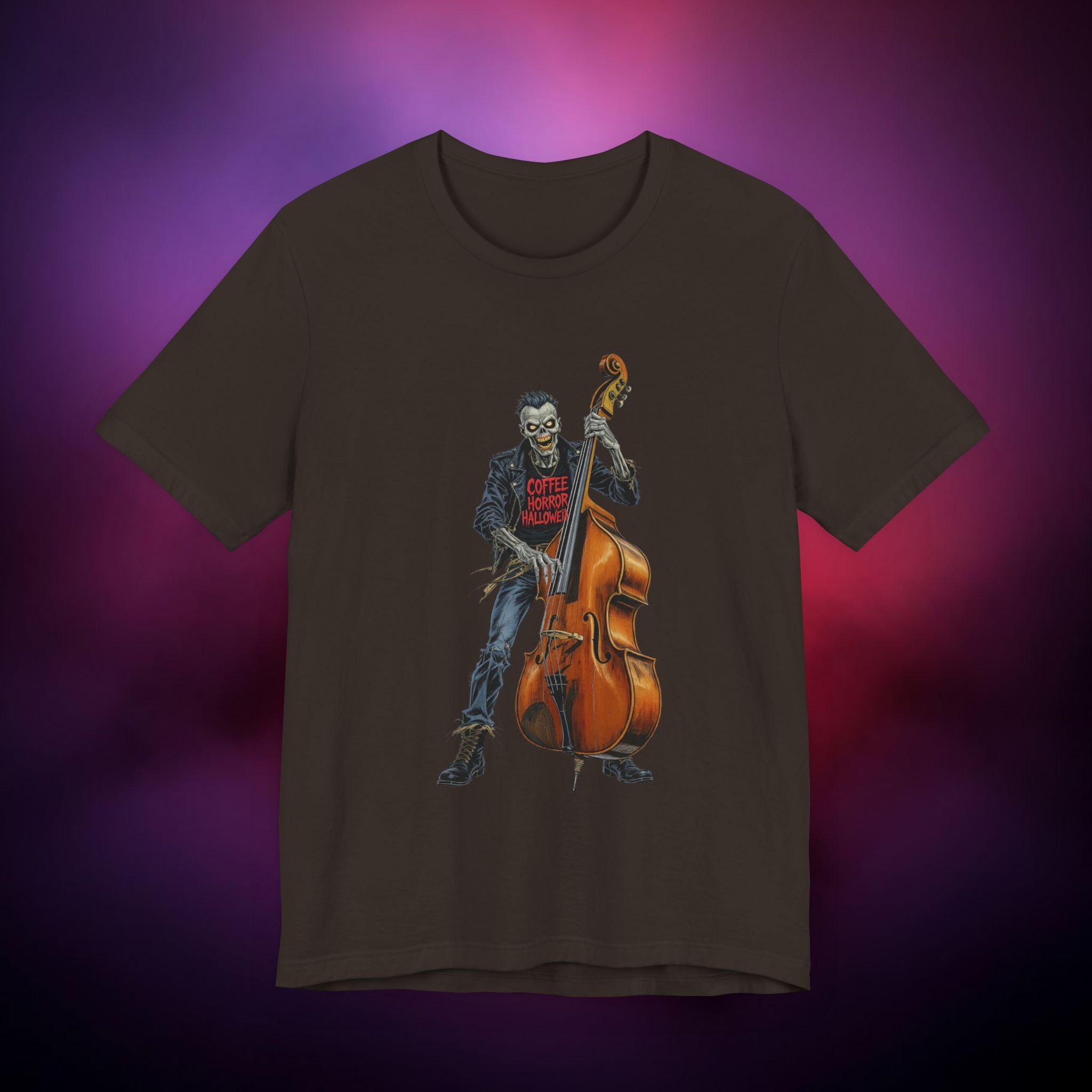 Skeleton Rockabilly Bass Player T-Shirt – Retro Gothic Music Tee