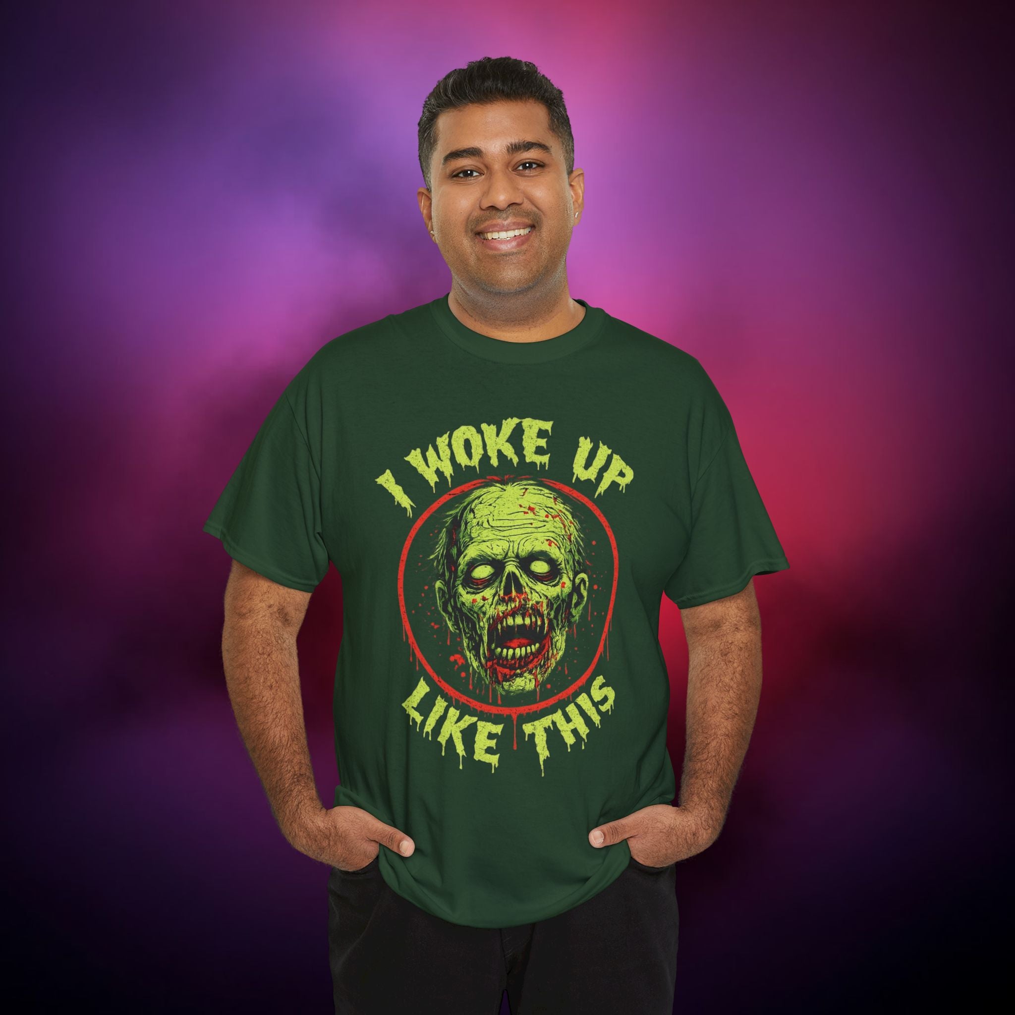 I Woke Up Like This Zombie T‑Shirt – Funny Horror Undead Graphic Tee for Zombie Fans