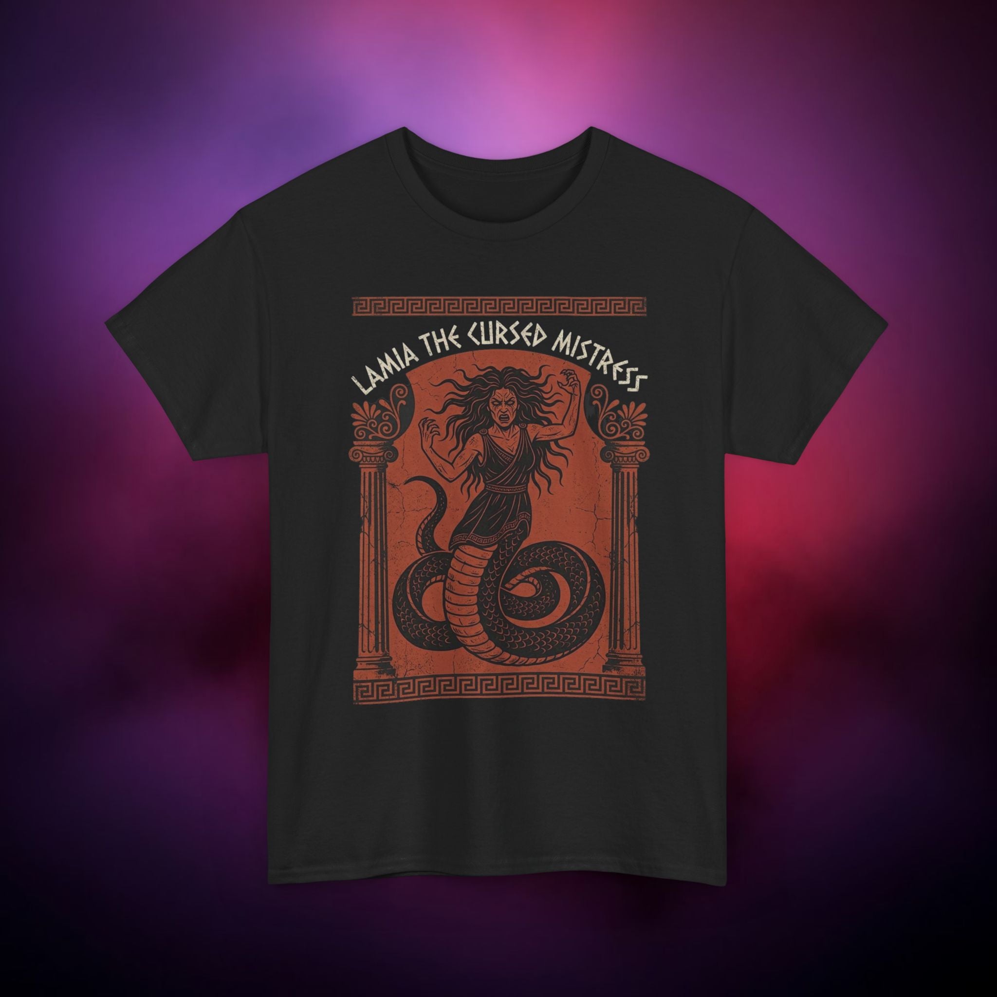 Lamia the Cursed Mistress T-Shirt — Dark Greek Mythical Snake Woman Graphic Tee