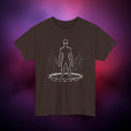 Alien Encounter in the Woods T-Shirt | UFO Horror Graphic Tee | Cryptid Forest Silhouette Shirt | Unisex Dark Aesthetic Apparel
