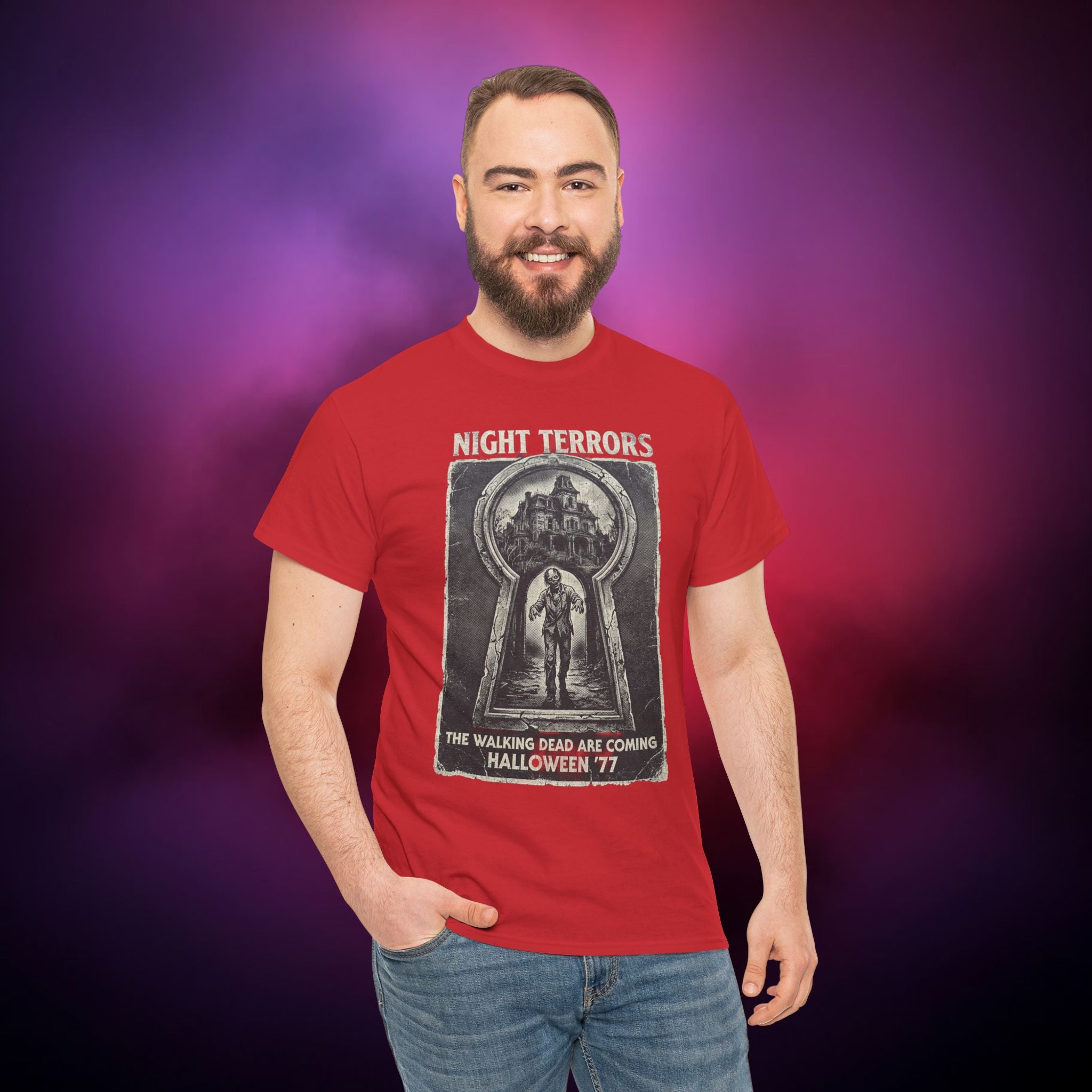 Night Terrors Horror T‑Shirt – Vintage Zombie Apocalypse | Halloween ’77