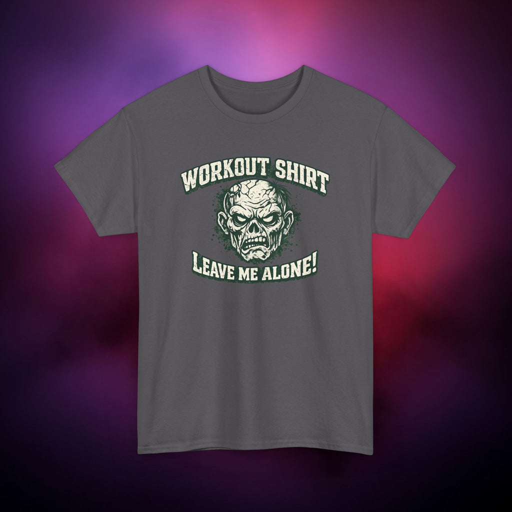 Funny Horror Workout Shirt – Zombie Gym T-Shirt “Leave Me Alone” Gothic Fitness Tee | Spooky Gym Humor Shirt