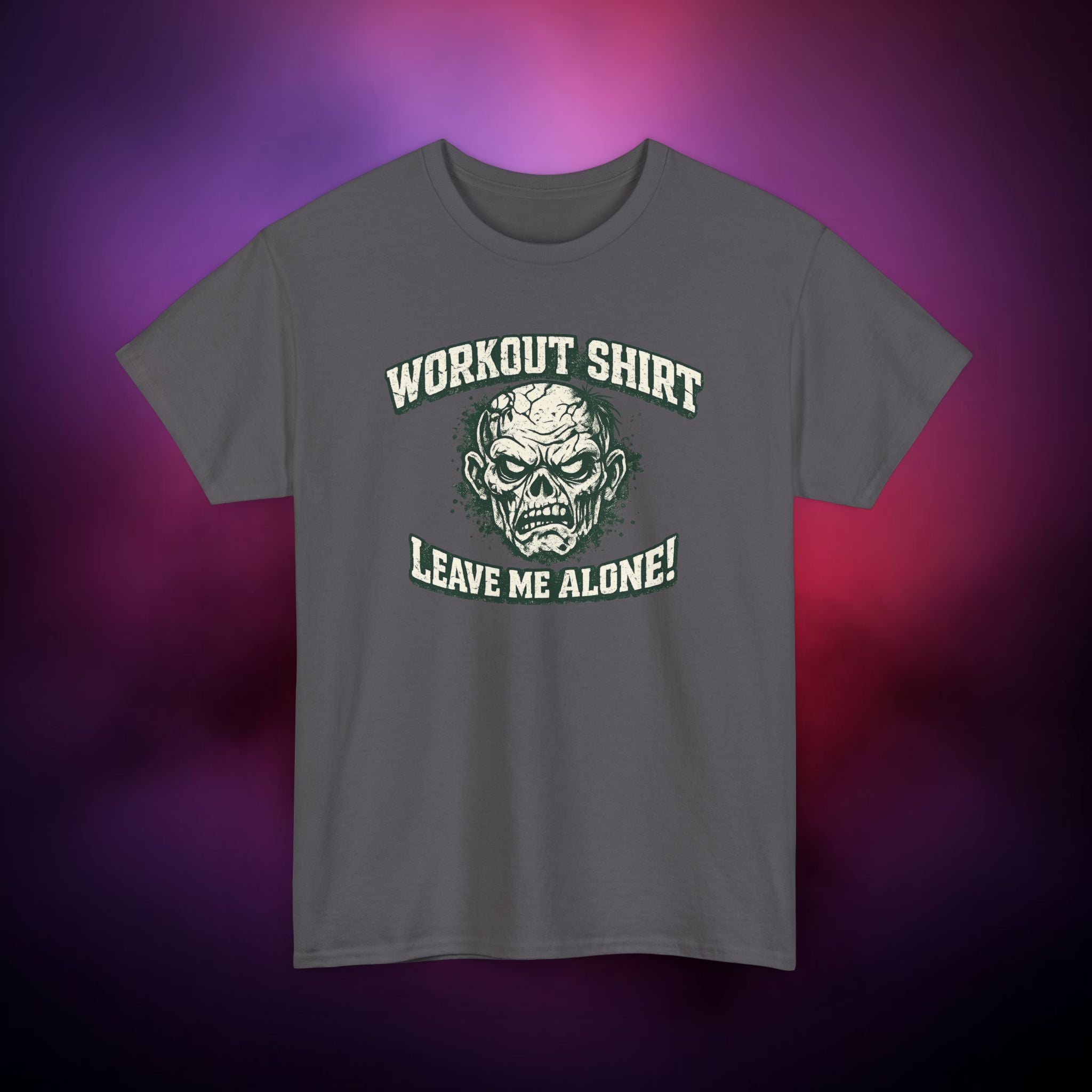 Funny Horror Workout Shirt – Zombie Gym T-Shirt “Leave Me Alone” Gothic Fitness Tee | Spooky Gym Humor Shirt