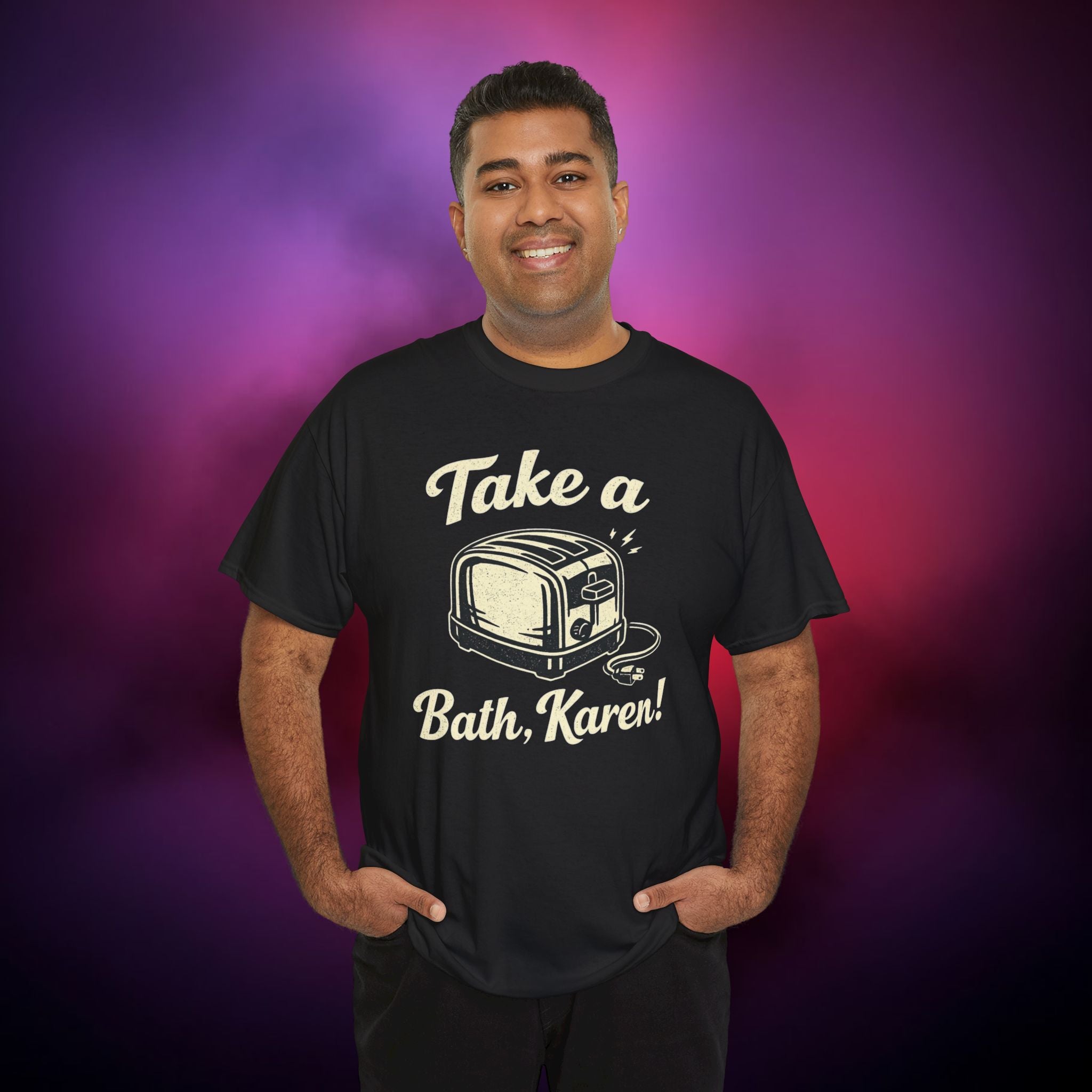 Bath Time for Karen Funny T-Shirt – Sarcastic Humor Graphic Tee with Vintage Toaster Design | Meme Shirt Gift for Friends & Parties