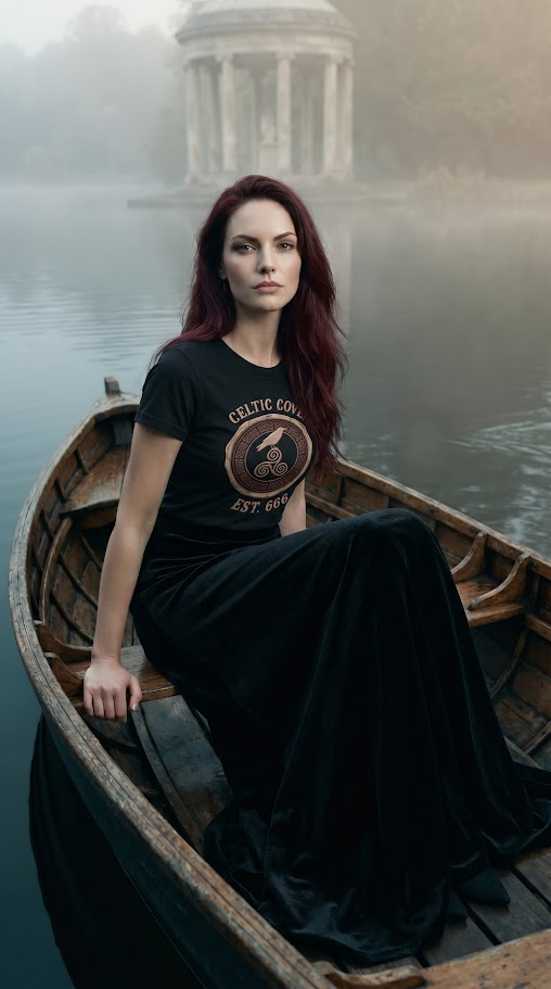 Celtic Coven T‑Shirt – Druidic Witch Sigil | Pagan Raven & Triskelion