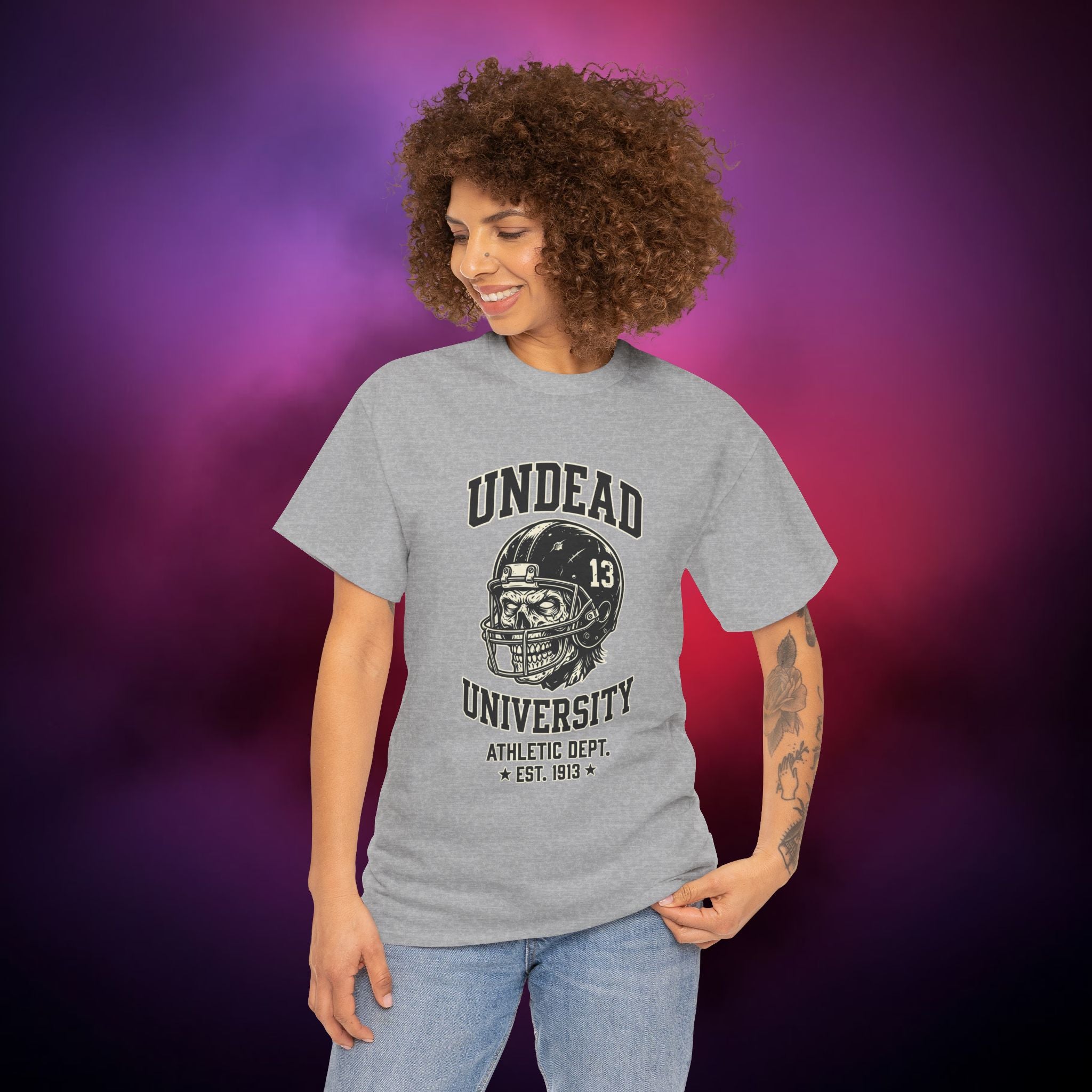 Undead University Football T-Shirt — Gothic Football Vintage College Tee