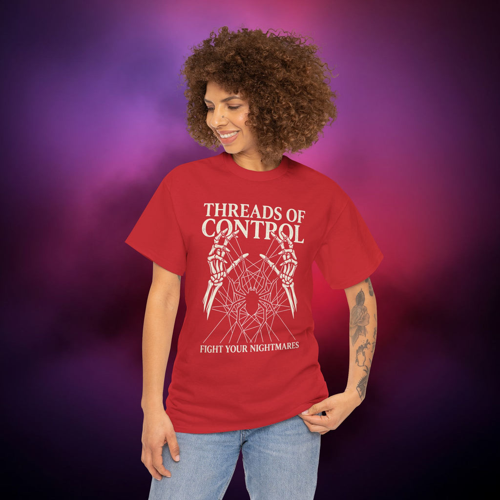 Threads of Control Arachnophobia T‑Shirt – Psychological Spider Horror Design