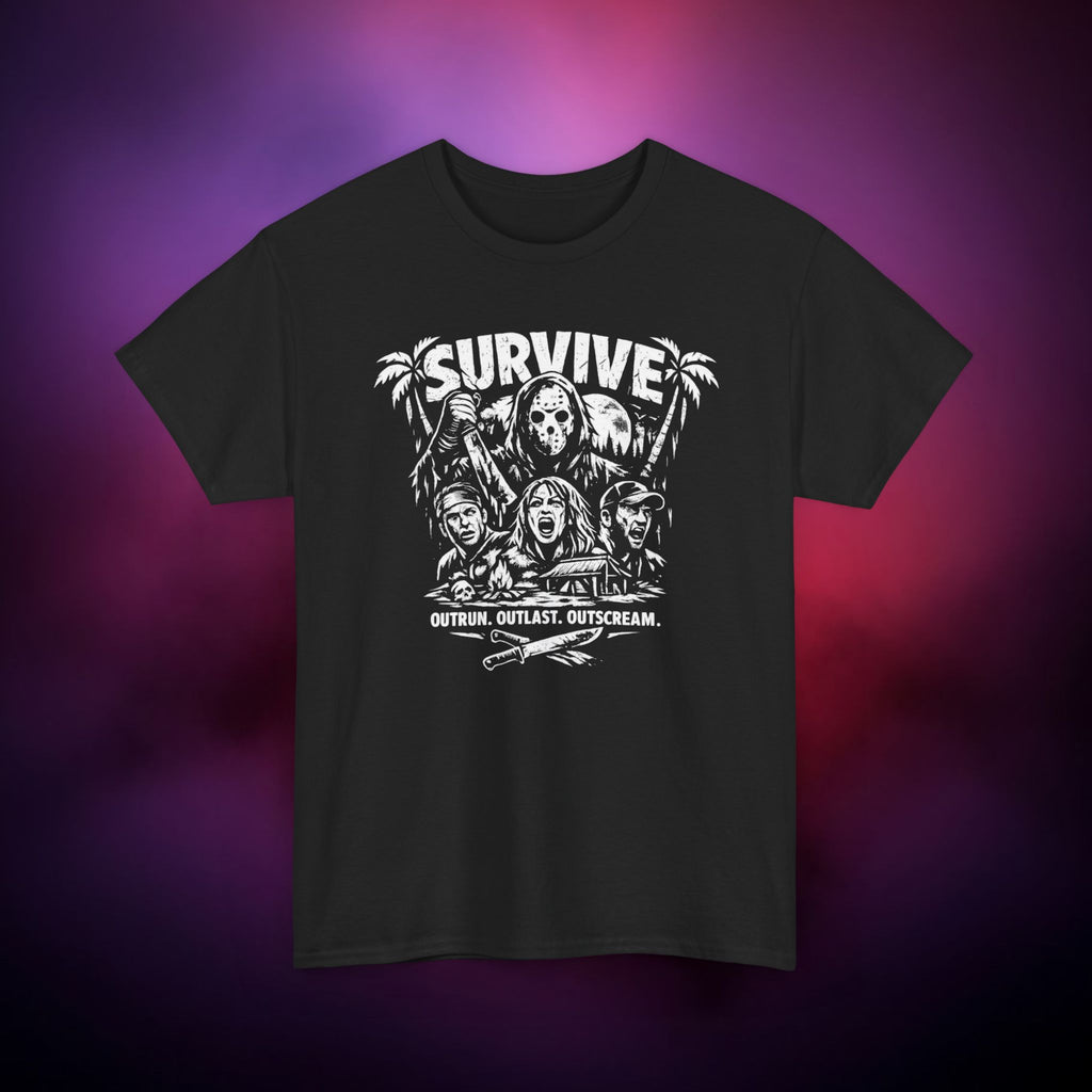 Survive Horror Movie Tee — Retro Villains & ‘Survive’ Graphic T‑Shirt