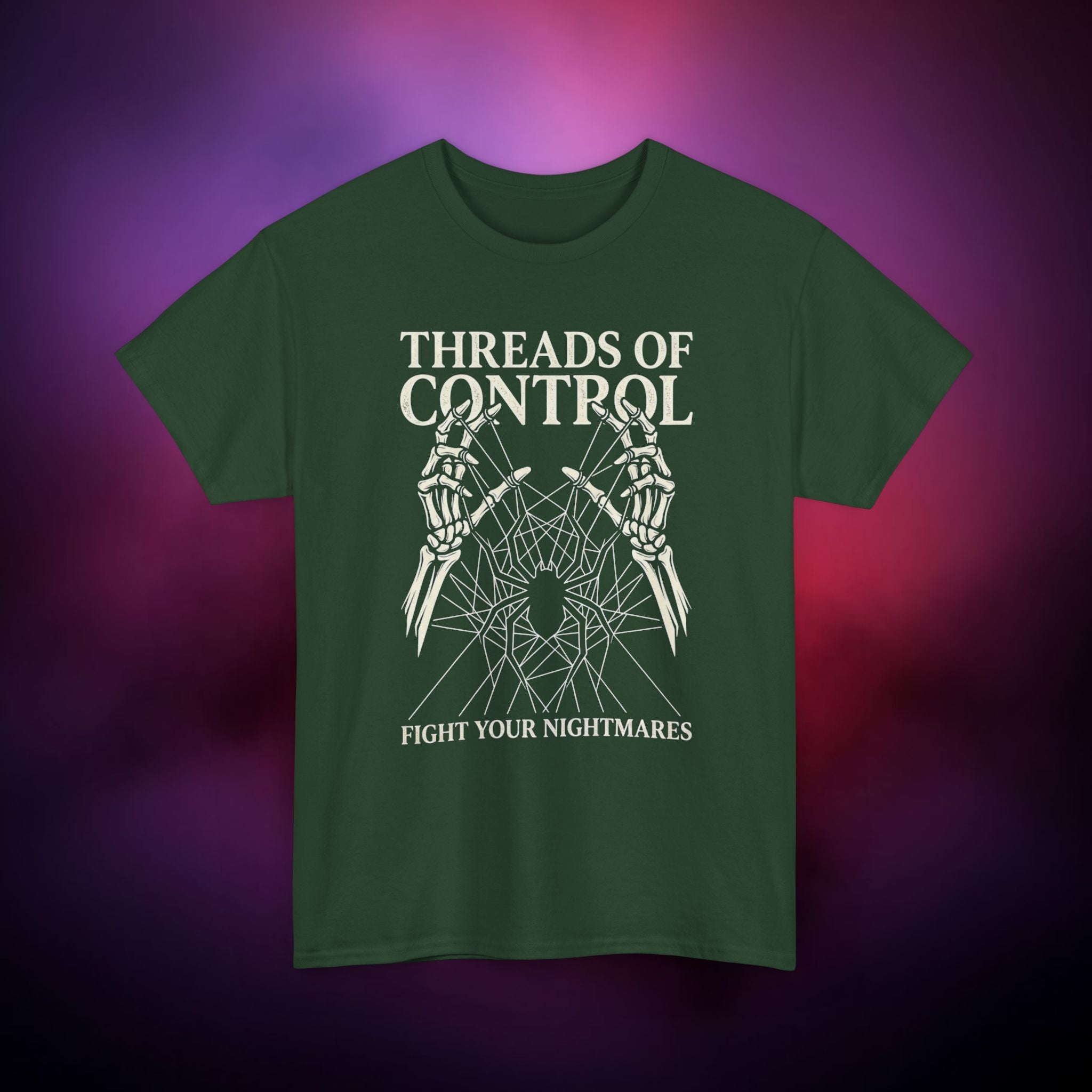 Threads of Control Arachnophobia T‑Shirt – Psychological Spider Horror Design