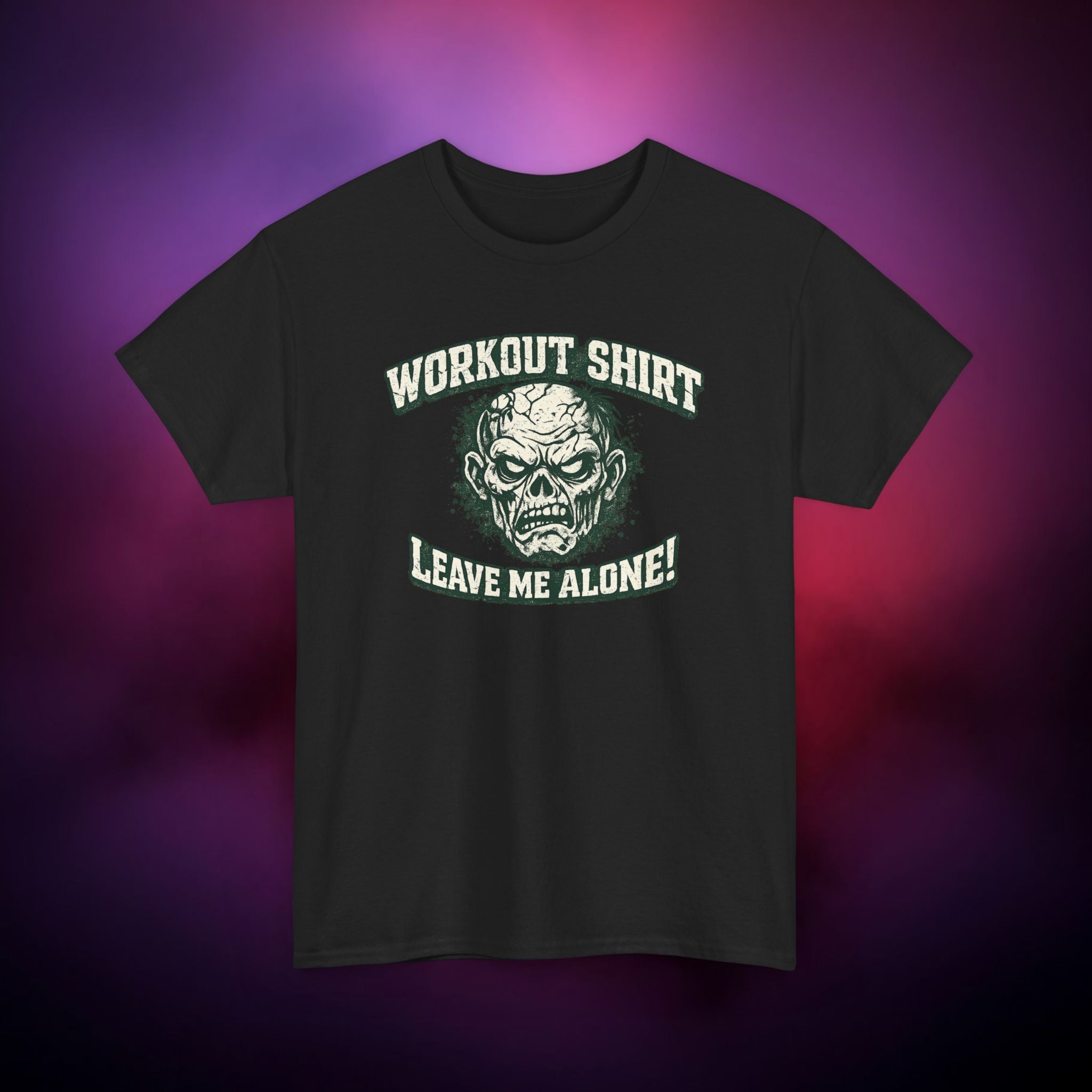 Funny Horror Workout Shirt – Zombie Gym T-Shirt “Leave Me Alone” Gothic Fitness Tee | Spooky Gym Humor Shirt